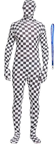 Image of Full Bodysuit Include Zipper Helper Unisex Spandex Stretch Adult Costume Zentai Disappearing Man Body Suit
