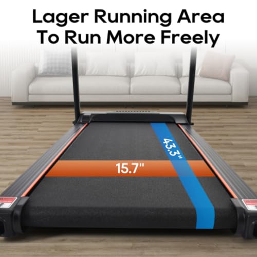 Electric Treadmill, Folding Treadmill, 2.5HP Motor, 300 Lbs Weight Capacity, Walking Jogging Machine with 3 Levels of Incline, 12 Preset Programs, Suitable for Home Gym