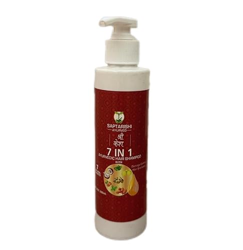 Shree Kesh Champú Ayurvédico Cabello Con 7 Extractos Naturales. Champú Control de Daños, Hombres y Mujeres (6.8 fl oz)