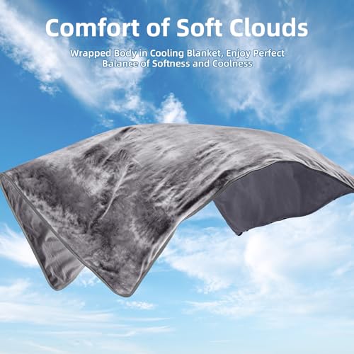 Image of inhand Cooling Throw Blanket (50 inchx60 inch), Cooling Blankets for Hot Sleepers, Absorbs Heat to Keep Adults Cool for Summer Nights Sweats, Thin Cold Lightweight Blanket for Couch Bed, Gray