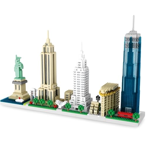New York Skyline Building Blocks Set 2673 PCS Micro New York Skyline Bricks Toy Mini Architecture Building Kits for Adults Gifts for Landmark House Enthusiasts