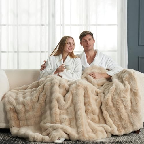 Cozy Bliss �t�F�C�N�t�@�[ �X���[�u�����P�b�g �J�E�`�p �ӂ�ӂ� �\�t�g �t���V�V ���� �o�u���u�����P�b�g �\�t�@ �x�b�h���[�� ���r���O���[���p 60 x 80�C���` �x�[�W��