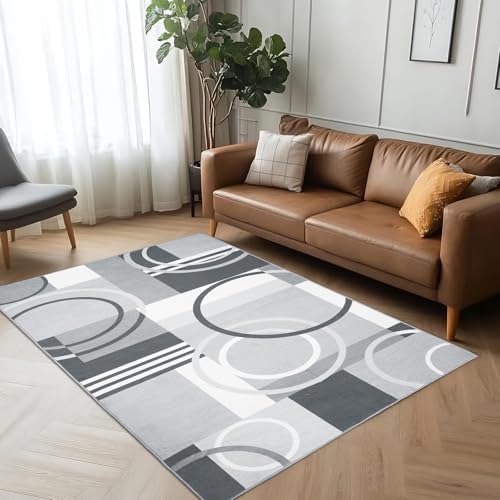Tapete decorativo gris geométrico 122x183 cm miniatura 1