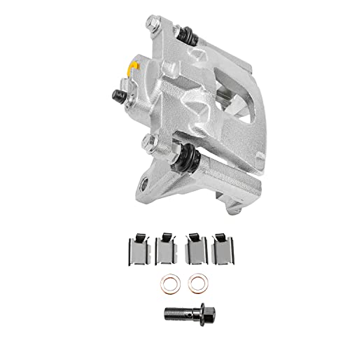 Image of Detroit Axle - Rear Brake Kit for 2007-2018 Jeep Wrangler JK Drilled & Slotted Brake Rotors Right Brake Caliper Replacement: 12.44 inch inch Rotors