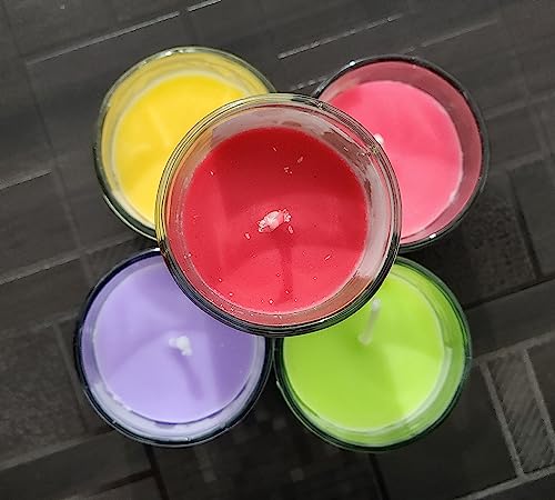 Image of Glass Votive Paraffin Wax Candles Perfect for Decoration of Dinner, Wedding Parties, Church, Spa, Restaurant, Smokeless Dripless Long Lasting(Rose, Set of 1 - Burn Time: 10 Hr)