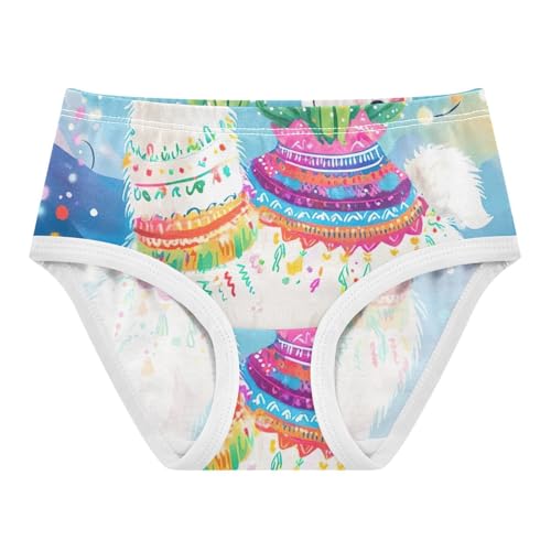 Cotton Toddler Girls Underwear Cute Colorful Alpaca Llama Blue Panties Little Girl Bright Briefs Underpants 2t