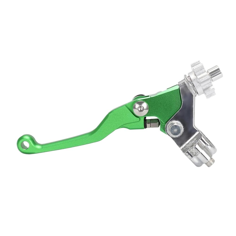 Fucsxxgck Clutch Lever and Handlebar Perch Compatible with KX450F KX250F KX250 KX125 KX100 KX85 KX65 KX80(Short Lever Green)