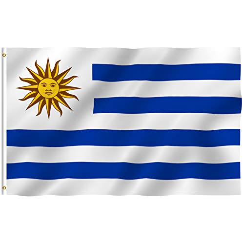 ANLEY Fly Breeze 3x5 Foot Uruguay Flag - Vivid Color and Fade proof - Canvas Header and Double Stitched - Uruguayan Flags Polyester with Brass Grommets 3 X 5 Ft