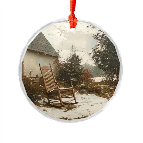 ParagonDecor Rustic Vintage Wooden Rocking Chair on a Porch Style