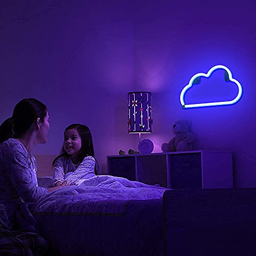 Image of Lumoonosity Cloud Neon Sign, USB Powered Blue Cloud Neon Light with On /Off Switch, Cloud Led Sign for Wall Decor, Aesthetic Hanging Neon Signs, Neon Lights for Bedroom, Living Room, Gaming Room Setup