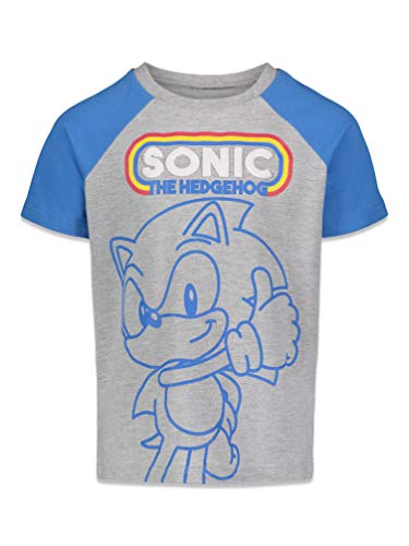 Sega Sonic The Hedgehog Little Boys 2 Pack T-Shirts Black/Grey/Blue 5-6 #TOP2