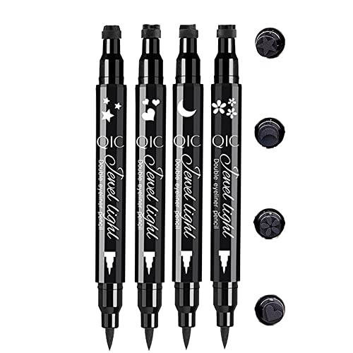 Winged Eyeliner Stamp 4 Pack LáPiz Delineador De Ojos Negro A Prueba De Agua Smudge-Proof Eyeliner Stamp LíQuido De Larga DuracióN Para Las Mujeres