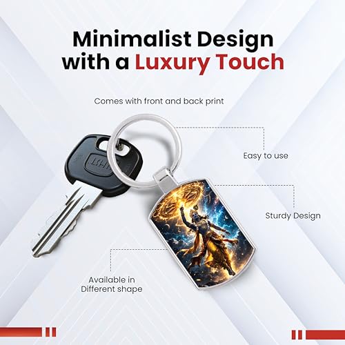 Image of Stylish Metal Keychains with Permanent Glossy Print - Inspirational Quotes & Spiritual Designs - Perfect Key chains for loved ones, Personal Use, Gifts & Return Gifts