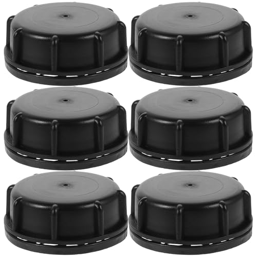 JHKNNK Lot de 6 Bouchons de Jerrican à Filetage Grossier, Couvercles Noirs Étanches Ventilation Intégrée, Compatibles Bidons d'Essence pour Stockage et Transport