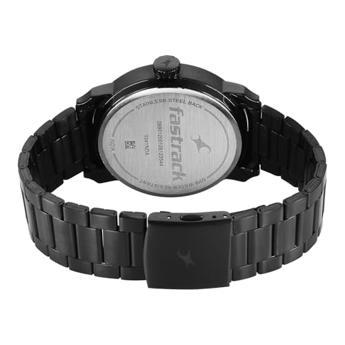 Image of Fastrack Pulse IV with Black Dial Black Stainless Steel Strap Watch for Men - 3341NM01