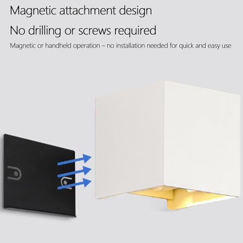 Aplique de pared LED con sensor movimiento recargable USB blanco cálido para dormitorio 1 ud 3
