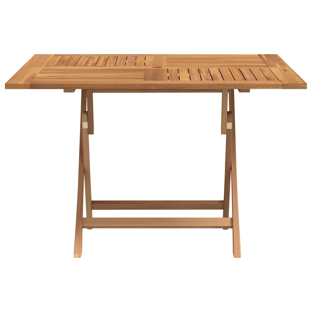 vidaXL Tavolo da Giardino Pieghevole Grigio 110x110x75cm Massello Teak