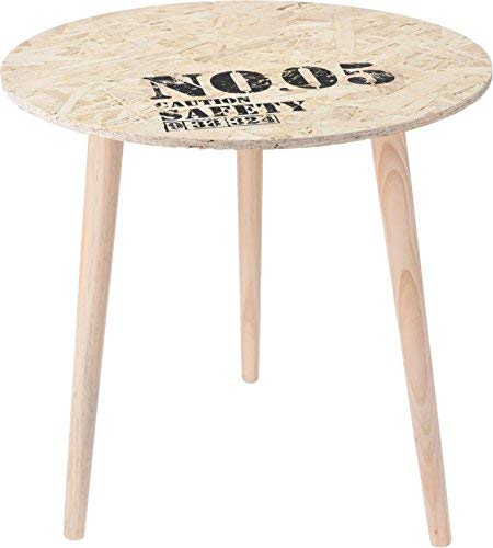 Mesa auxiliar de diseño – Mesa redonda de madera (opcional) – Mesa de centro de mesa de noche, madera, marrón, 50 cm