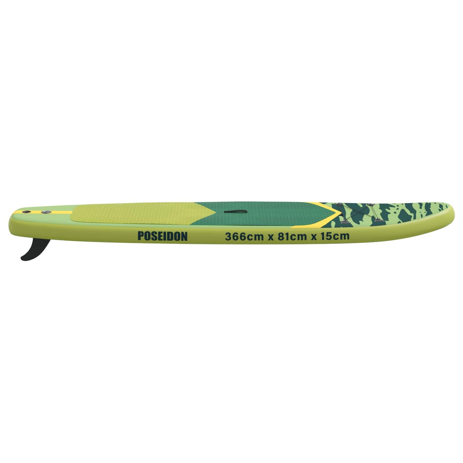 Poseidon - Tavola da SUP gonfiabile, 366 x 81 x 15 cm, set completo per principianti ed esperti