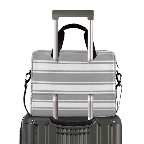 Bolso para laptop gris a rayas para oficina y negocio miniatura 4