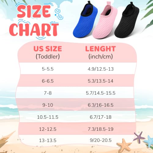 Image of Kids Boys Girls Swim Water Shoes, Toddler Kids Swim Water Shoes Non-Slip Quick Dry Beach Shoes,Barefoot Sports Shoes Aqua Socks for Beach Outdoor Sports