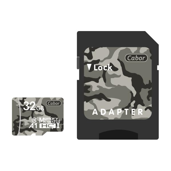 Trail Camera 32GB Micro SD Card with SD Adapter, Camouflage Deer Hunting Accessories for Game Camera