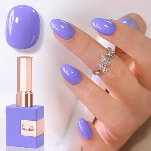 Double Rhythm 0.5 Oz Gel Nail Polish Neutral Natural Same Color Same Bottle Translucent Light Milky Pastel 15ML Manicure French Design Art DIY at Home (Deep Lavender-A1051)