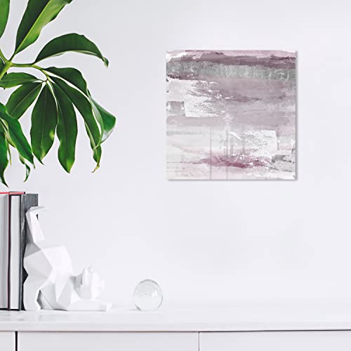 Wynwood Studio Abstract Modern Wrapped Canvas Art - Soft Elements, Wall Art for Living Room, Bedroom, and Bathroom, 12 in x 12 in, Purple and Gray Home Decor by Wynwood Studio - Used condition - Image 4