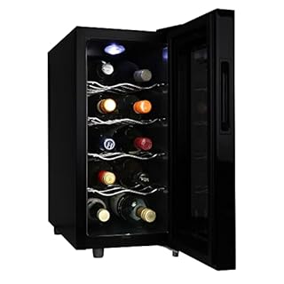 Koolatron 10 Bottle Wine Cooler, Black, Thermoelectric Wine Fridge, 1