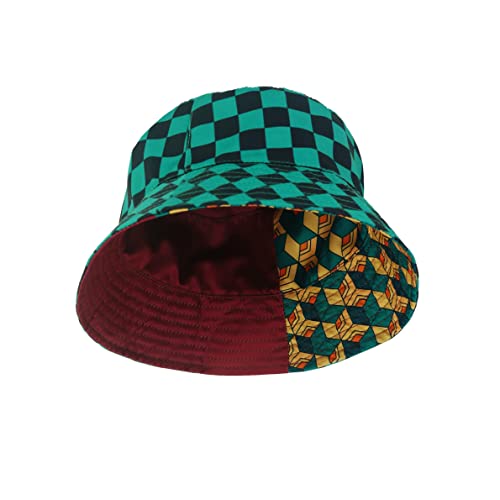 Youth Kids Kimetsu no Yaiba Print Double-Side-Wear Reversible Bucket Hat Sun Hat Summer Play Hat2