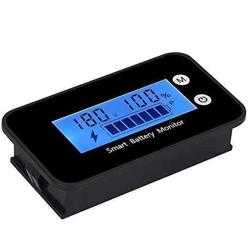 Image of Waterproof Battery Monitor12v 24v 36v 48v 60v 72v ,Car Motorcycle Golf cart Battery Meter Digital Battery Capacity Remaining Capacity Percentage Tester with Buzzer Alarm and Temperature（Bule）