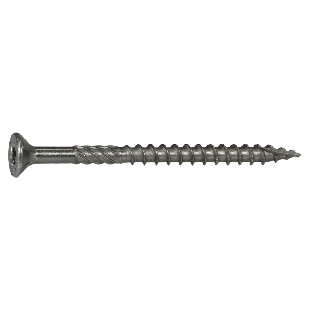 Tornillos multiusos de acero inoxidable Star Drive, aprox. 426 piezas, #9 x 2-1/2 pulgadas, 5 libras, tornillos de cubierta exterior tipo 17 puntos, tornillos de madera al aire libre para