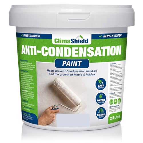 SmartSeal Anti-Condensation Paint - Premium Ceiling & Wall Paint. Reduce Condensation on Walls & Ceilings in Bathrooms, Kitchens & Bedrooms with our Moisture Resistant Paint (Frosted Blue, 5 Litre)