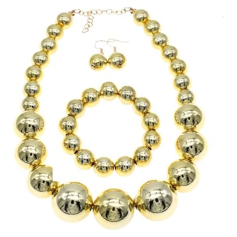 JNF Bling Large Big Pearl Necklace for Women Chunky Beaded Pearl Choker Necklaces Christmas Jewelry Sets Xmax Gift Cover