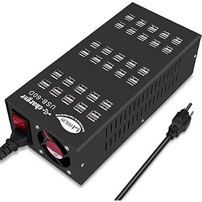 60 Ports USB Charging Station with Intelligent Protection, Multi-Port USB Charging Station Organizer for Hotel School Shopping Malls