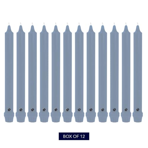 Image of Colonial Candle Unscented Taper Candle, Classic Collection, Wedgewood, 12 in, Pack of 12 - Up to 10 Hours Burn