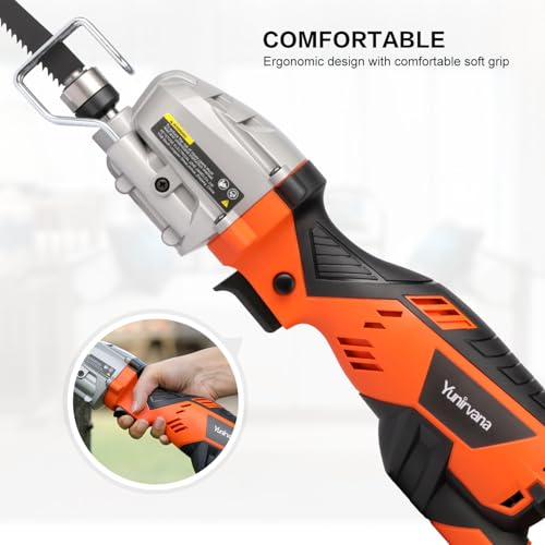 Yunirvana 5.0 Amp Variable-Speed Corded Reciprocating Saw - 3000spm for Versatile Cutting, 1/2" Stroke Length, Up to 4-1/2" Cutting Capacity for Wood and Metal by Yunirvana - Image 2