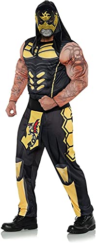 Luchador Costumes Saints Row - UNDERWRAPS Lucha Libre Penta Zero Men's Padded Muscles Costume, Yellow, One