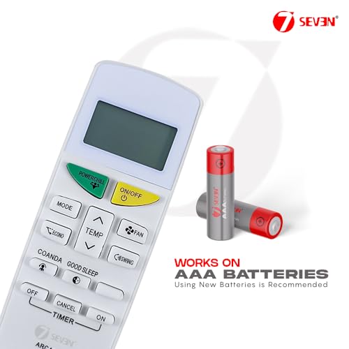 Image of 7SEVEN Compatible with Daikin AC Remote Control ARC484B9 Model 132F Suitable for FTKF50U FTL35U FTE60U 1 1.5 2 Ton Split & Window AC - Match Remote Keys Exactly to Replicate Genuine Remote Function