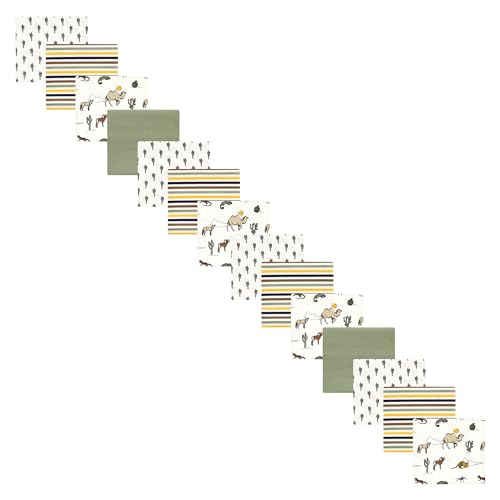 Image of Hudson Baby Unisex Baby Cotton Poly Flannel Receiving Blankets Bundle Set, Desert Animals, One Size