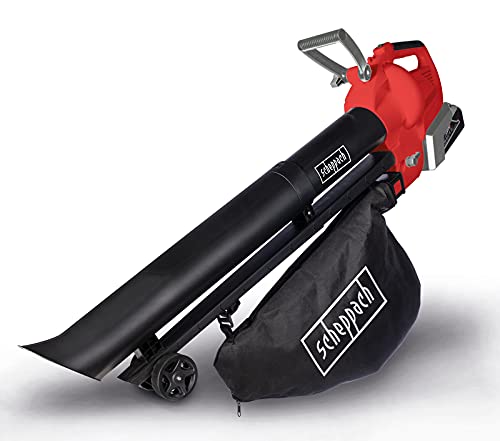 scheppach Akku Laubbläser Laubsauger BBV500-40Li 40V Gartengerät 2in1 Akkugerät Luftvolumen 500 m³/h | Luftgeschwindigkeit 220 km/h