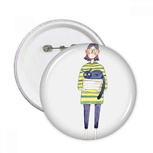 Pins badge chat meganekko, le cadeau idéal pour les passionnés d'art et de félins, lot de 5 L