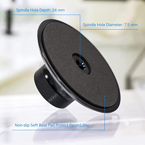Audiophile Record Weight Stabilizer, Aluminum Turntable Weight Clamp With Protective Soft Pad For Hifi Lp Record Player, Eliminate Vinyl Disc Vibration. (Black) #TOP6