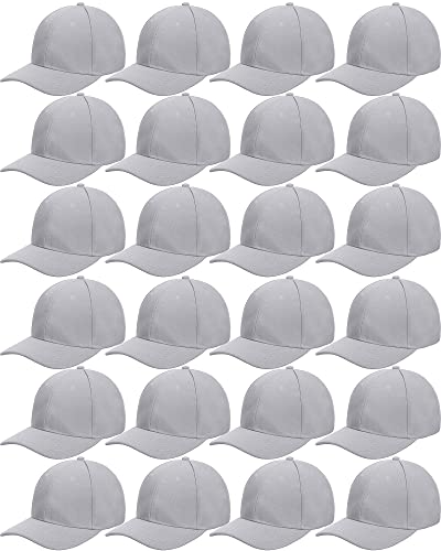 Image of Handepo 24 Pcs Blank Baseball Caps Adjustable Back Strap Unisex Blank Design Caps Plain Unisex Hats for Men Women