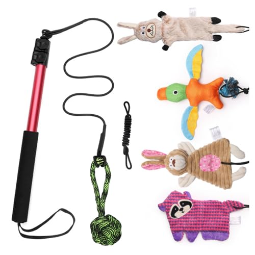 7pcs Compacts Pet Playing Toy Features Flirts Poles and Squeakers for Entertainment Exercise Bonding Train Stick