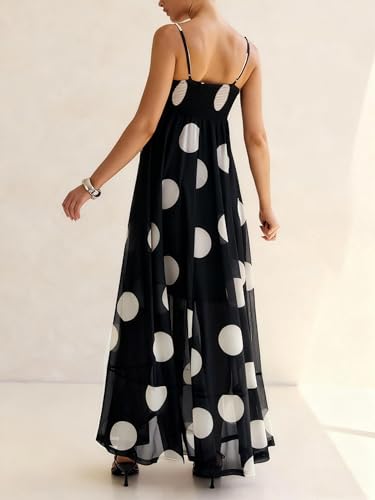 Image of SOOKABEILA Women Y2k Boho Maxi Dress Floral Lace Sheer Tiered Flowy Cami Long Dress 2025 Summer Smocked Beach Sundress
