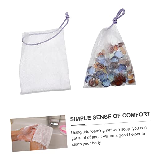 IWOWHERO 40pcs Soap Bag Soap Net Face Scruber Soap Foaming Bag Mesh Makeup Bag Facial Cleaning Soap Bag Cleaning Gloves Soap Bags Mesh Exfoliating Mesh Pouch Nylon Body Travel Foam Bag - Image 3
