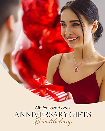 Cde Square Birthstone Necklaces For Women, 925 Sterling Silver I Love You Necklace For Women Birthday Mothers Day Anniversary Jewelry Gift For Women Wife Mom Girlfriend Girl #TOP1