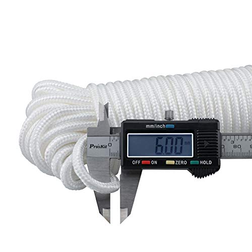 jijAcraft 6MM White Nylon Rope: Thick Nylon Washing Line 30M Solid Binding Hanging Twisted Cord - Image 2