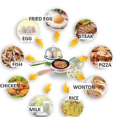 Image of Enterprise 2 in 1 Electric Egg Boiling Boil-Dry Temperature Protection New Unique Multifunctional Steamer Egg Frying Pan Egg Boiler Machine Non-Stick